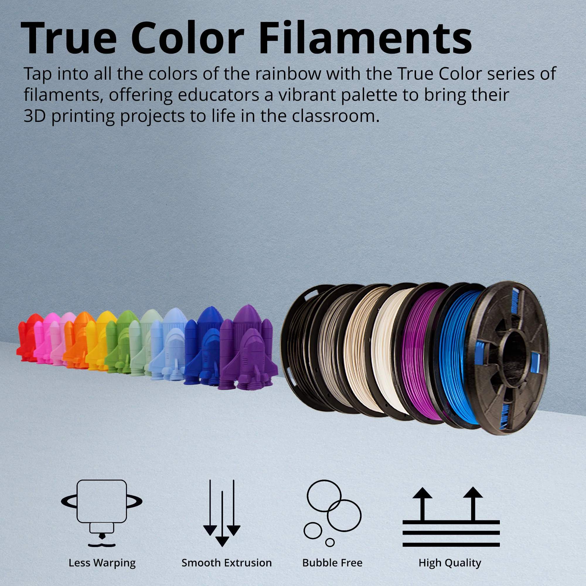 MakerBot PLA 3D Printing Filament Small Spool for Replicator Mini and Mini+ 3D Printers (True Blue) - Image 2