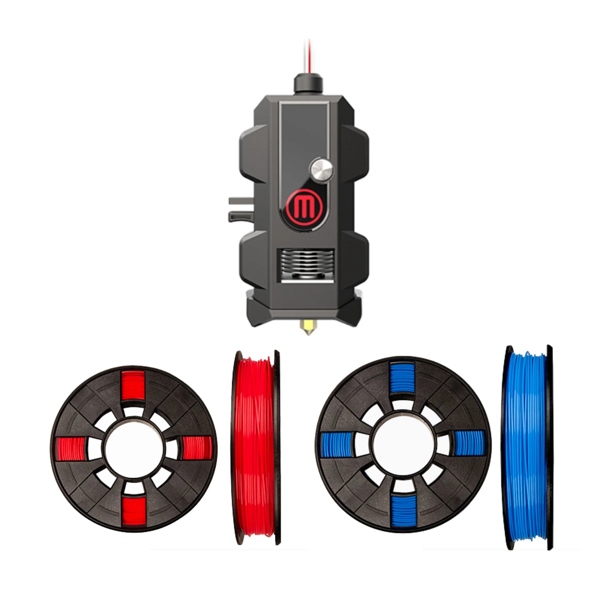 MakerBot Smart Extruder Plus with Red and True Blue PLA 3D Printing Filament Small Spool Bundle
