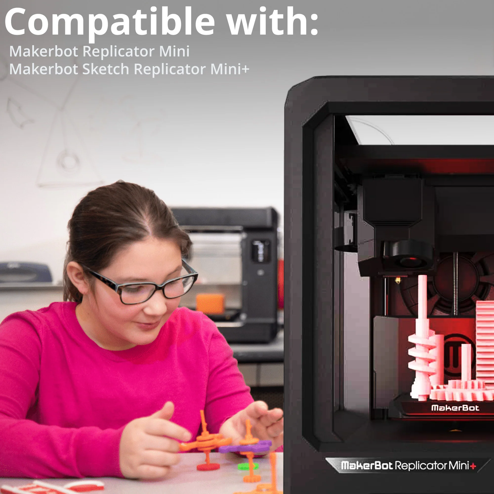MakerBot Smart Extruder Plus with Red and True Blue PLA 3D Printing Filament Small Spool Bundle - Image 4