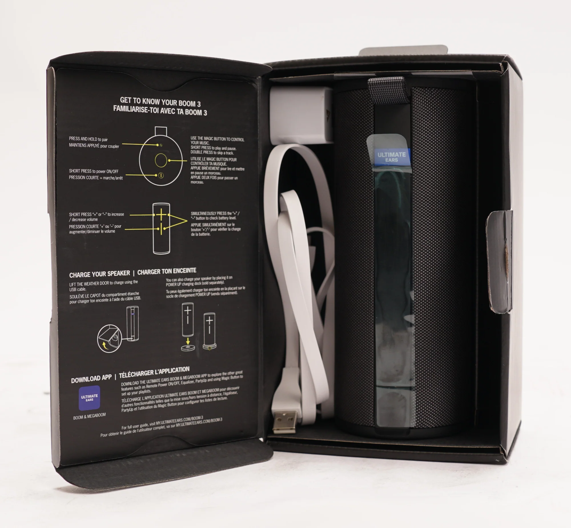 Ultimate Ears BOOM 3 Wireless Bluetooth Speaker (Night Black) (Used) - Image 2