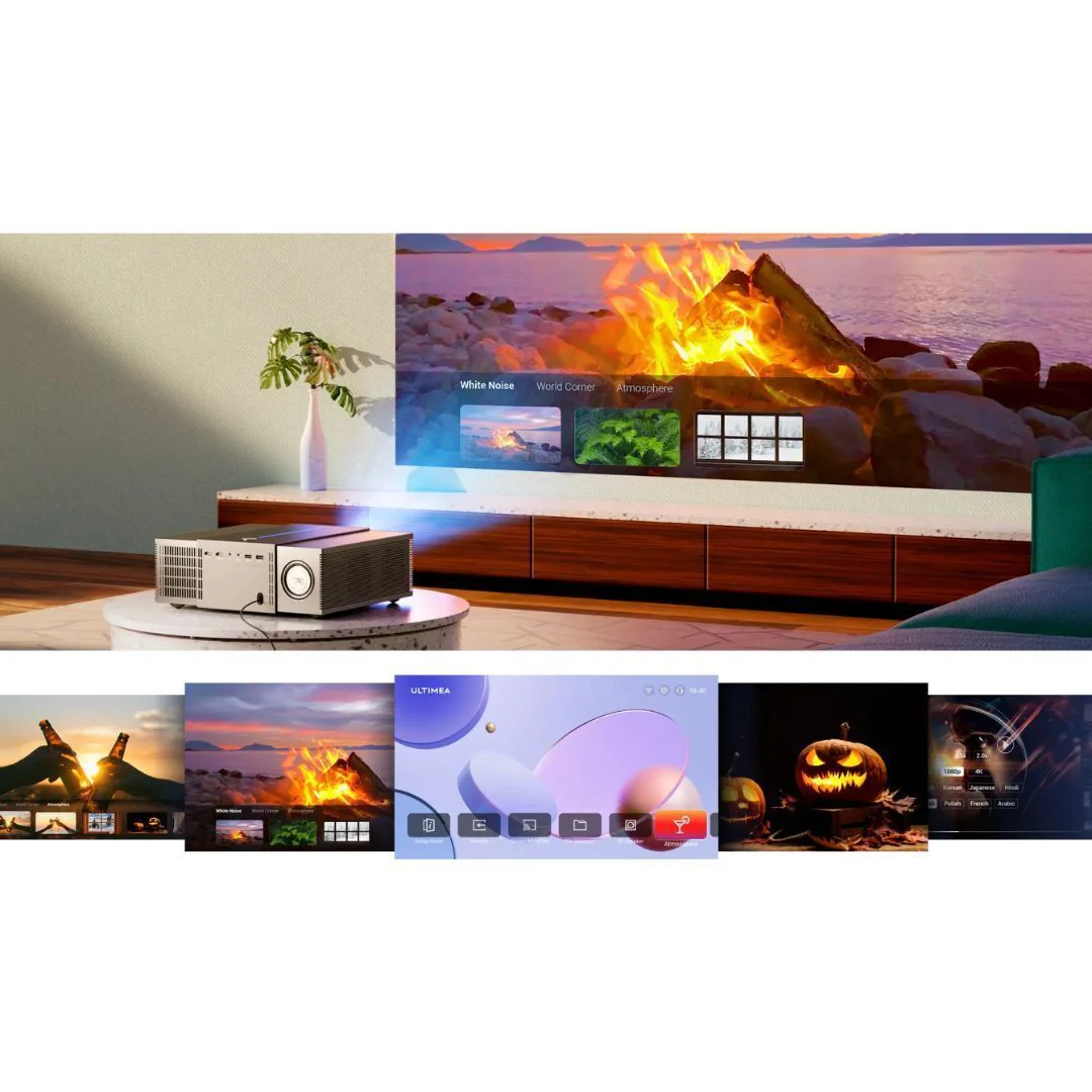 ULTIMEA Apollo P60 4K Projector with Auto Focus, 6D Auto-Keystones, and 30W DSP Speakers Bundle - Image 5