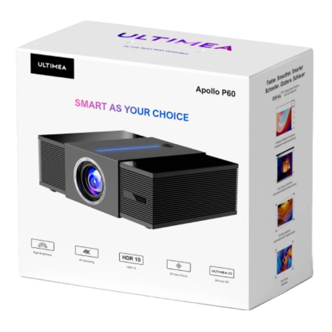 ULTIMEA Apollo P60 4K Projector with Auto Focus, 6D Auto-Keystones and 30W DSP Speakers - Image 4