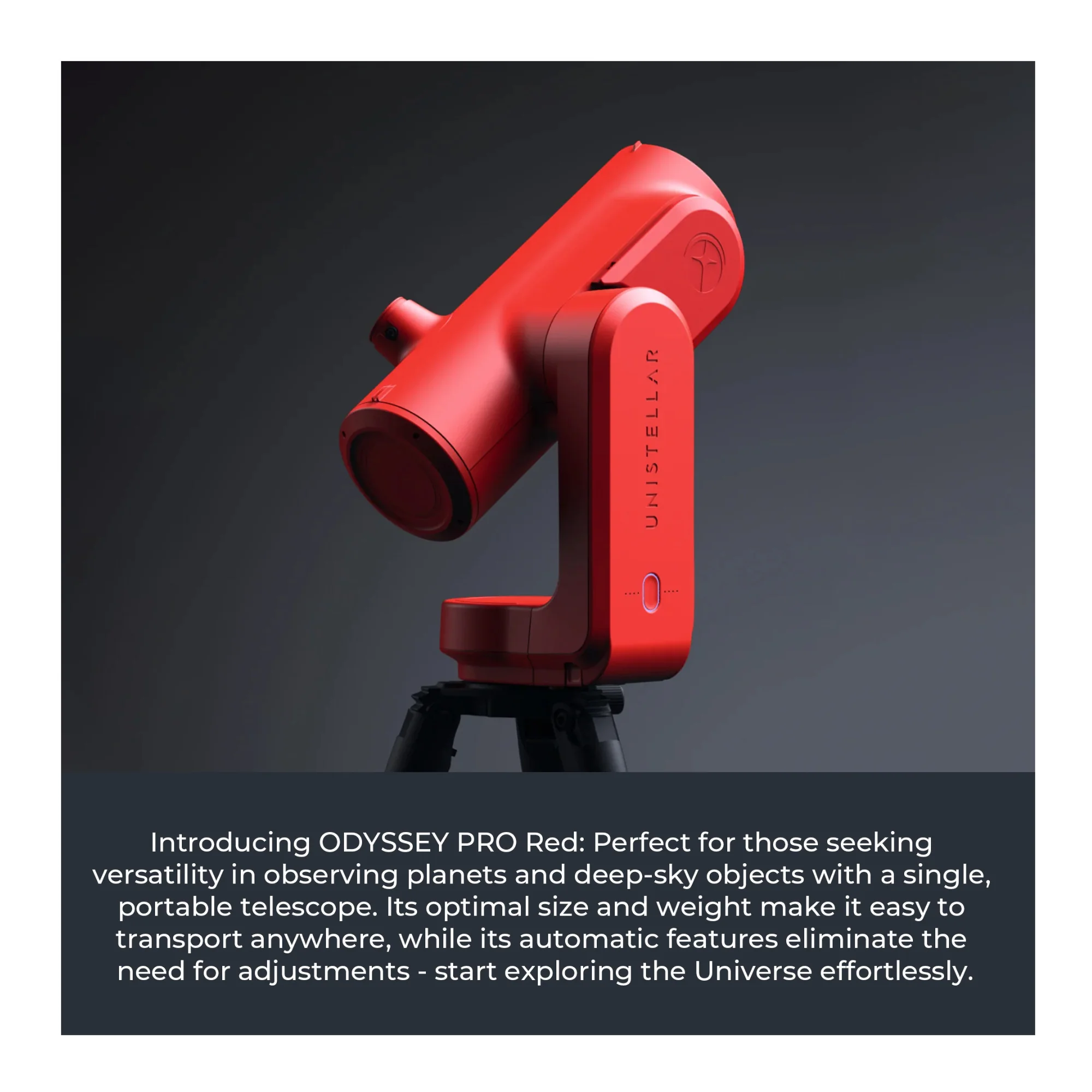 Unistellar Odyssey Pro Fully Automated Smart Telescope (Red) with Backpack - Image 2