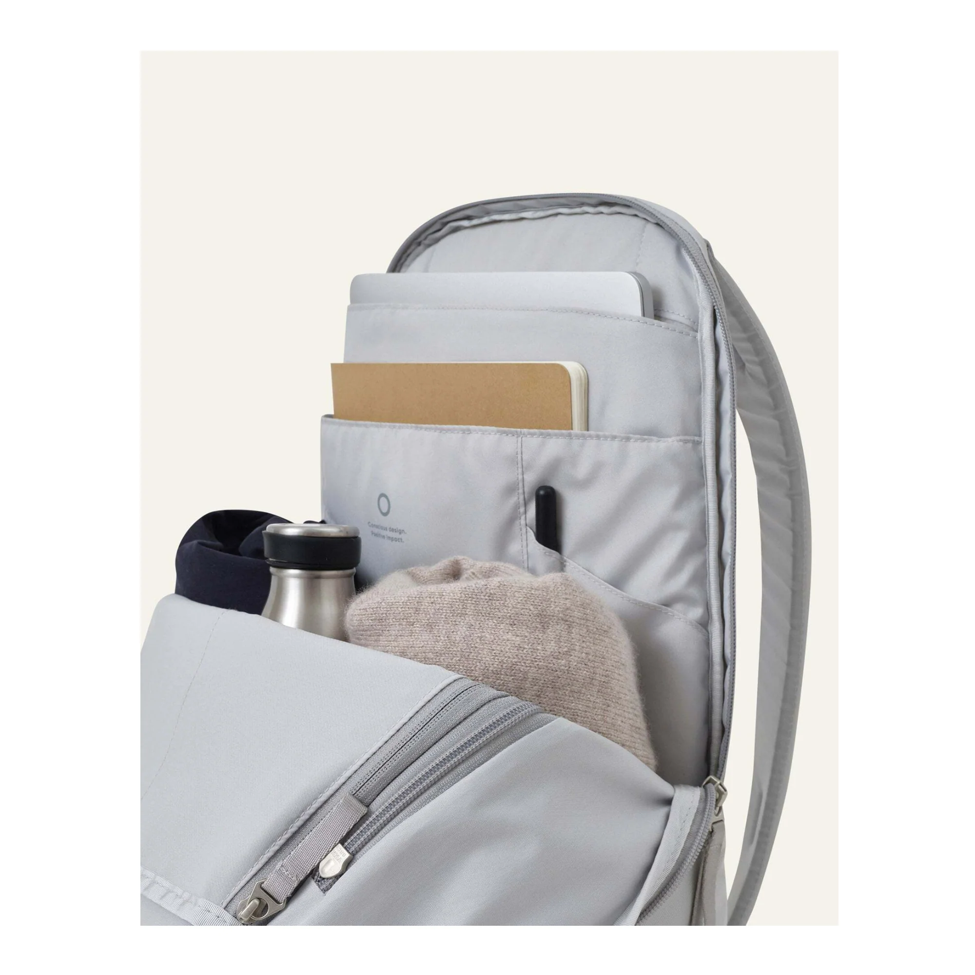 Urth Norite 24L Modular Lightweight Backpack with Side Access Pocket and 14 Storage Zones (Ash Gray) - Image 5