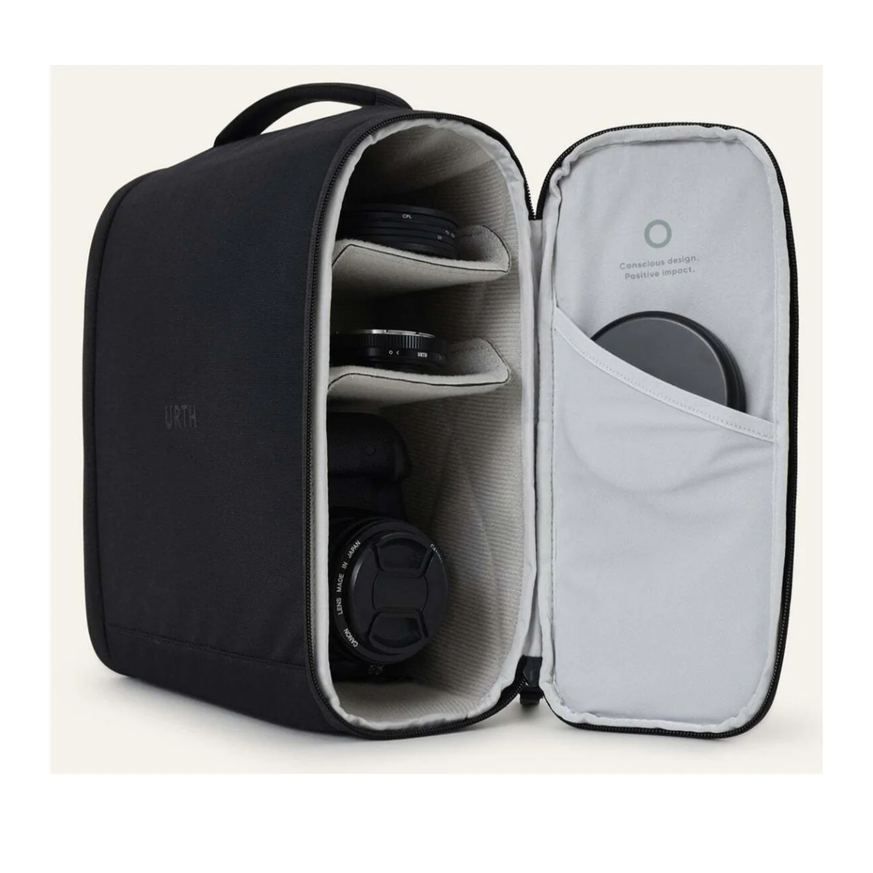 Urth Norite 24L Weatherproof Nylon Made Modular Camera Backpack Plus Camera Insert (Black) - Image 9