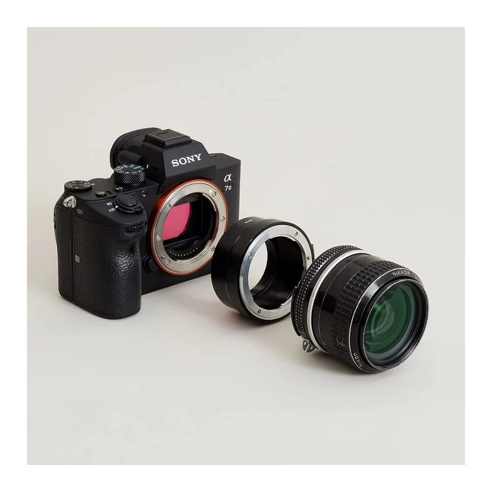 Urth Nikon F Lens Mount to Sony E Camera Mount Hardened Aluminum Manual Adapter (Matte Black) - Image 5