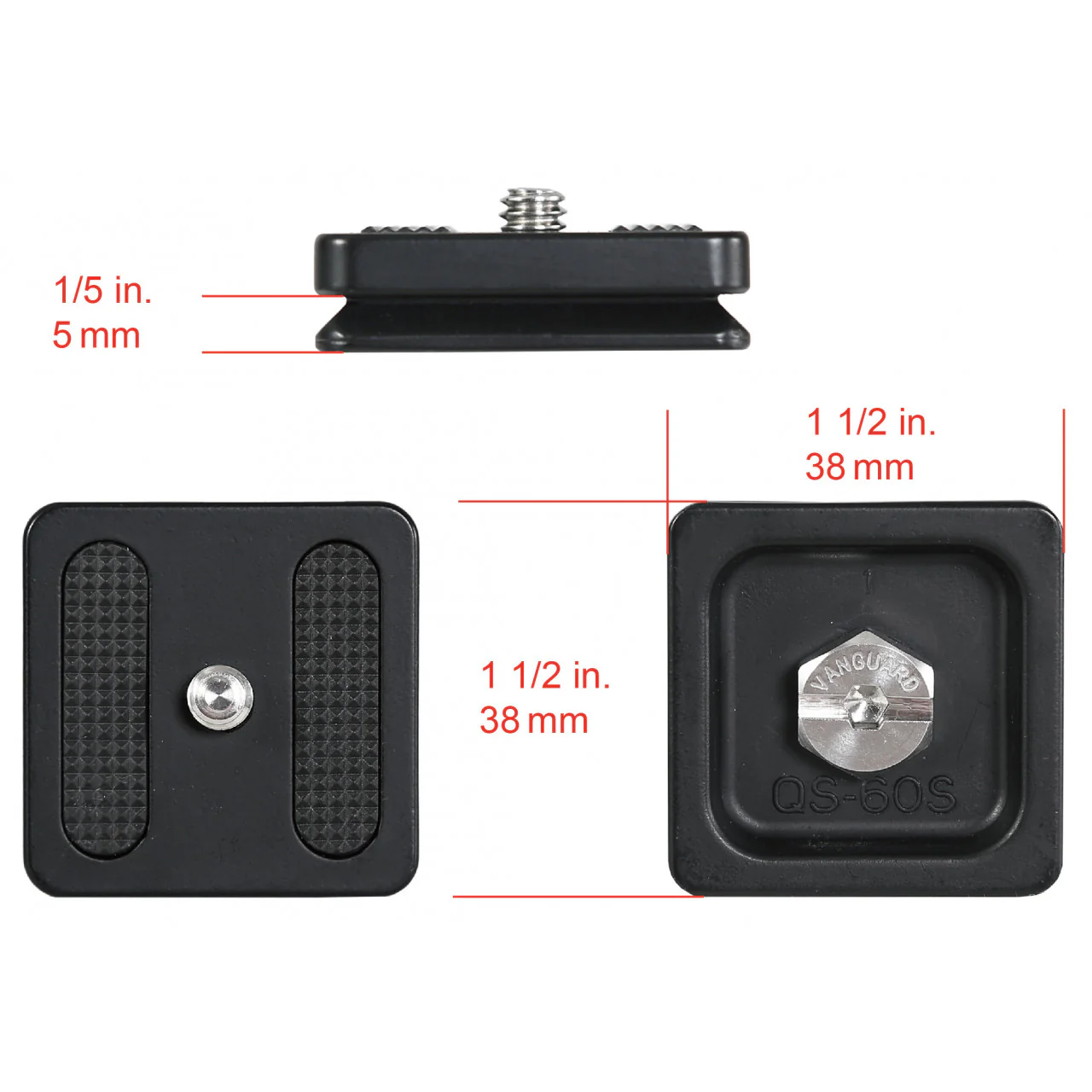 Vanguard Quick Shoe Release Plate QS-60S for Select Vanguard & Arca Tripod Heads - Image 3