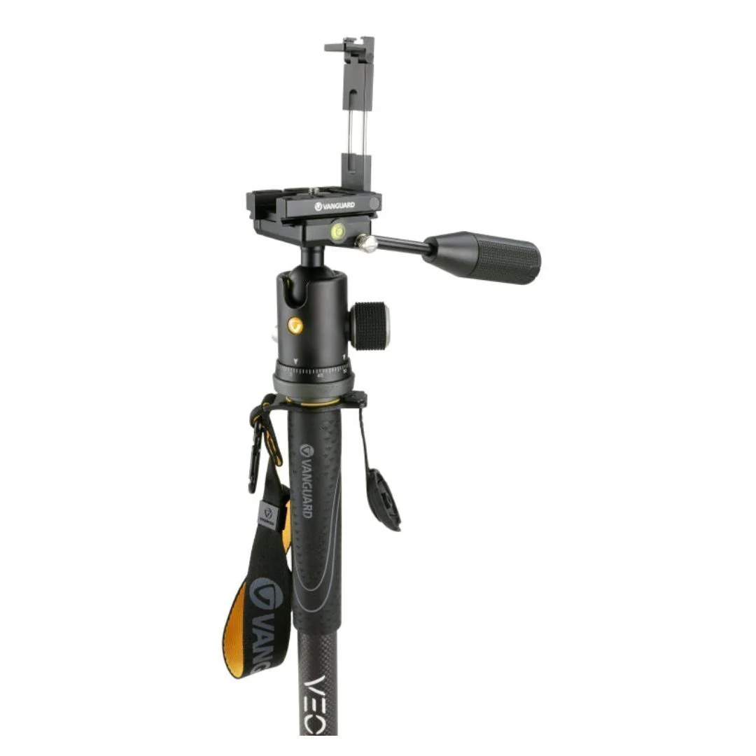Vanguard Tri-Stand Feet Carbon Fiber Monopod and Ball Head with Smartphone Holder (Black and Gray) - Image 4