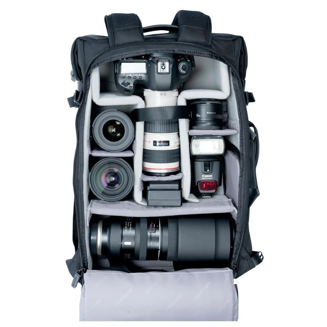 Vanguard VEO Select 49 Incognito Backpack and Shoulder Bag for DSLR Cameras with Dividers (Black) - Image 3