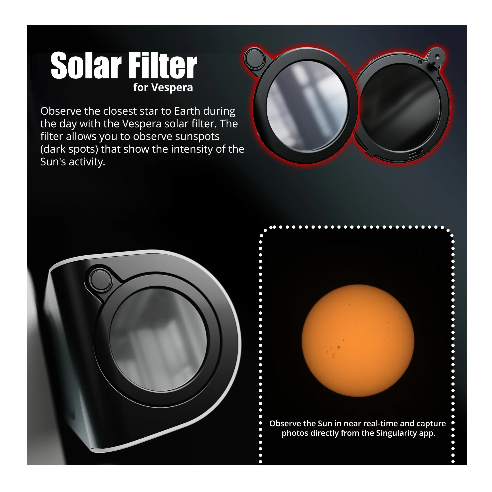Vaonis Vespera Pro Observation Station Telescope with Vaonis AC021 Solar Filter - Image 6
