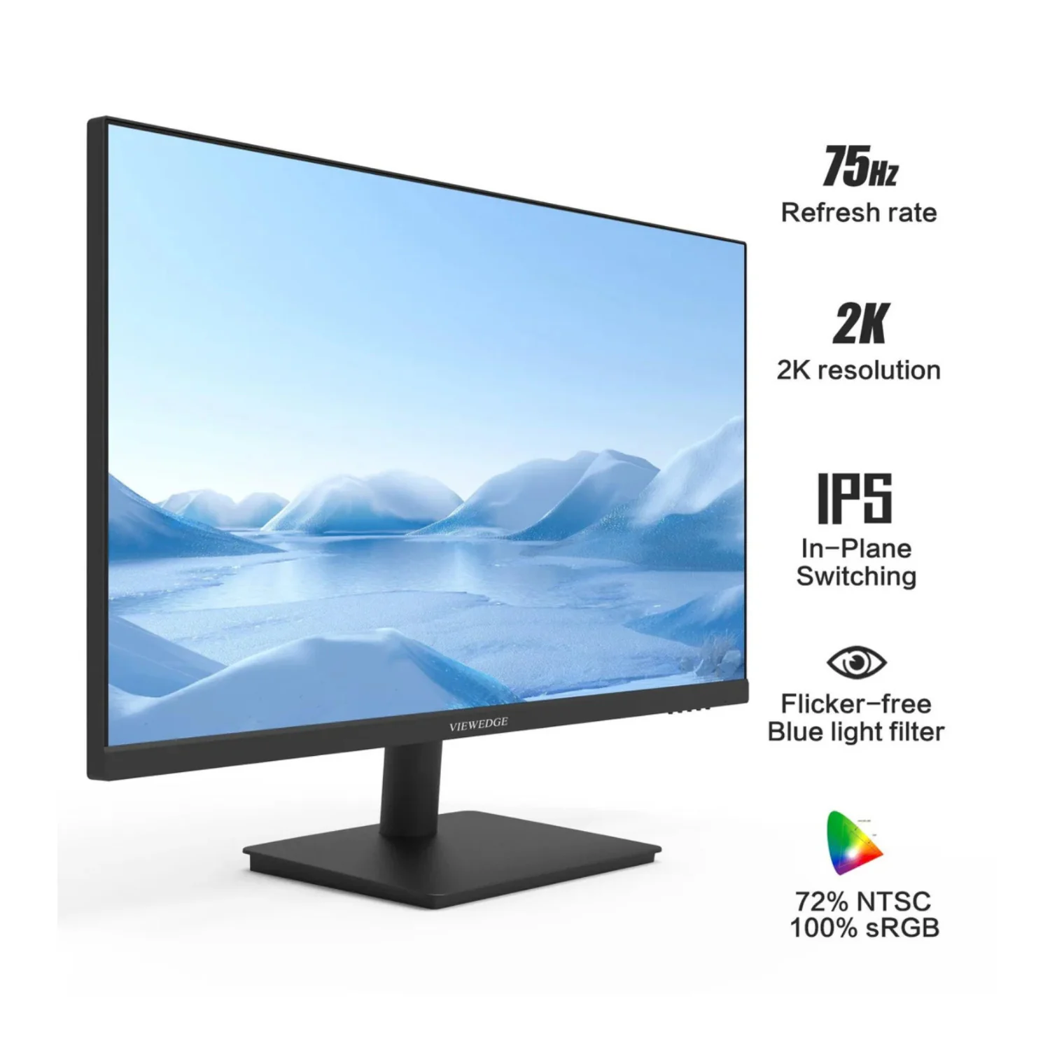Viewedge Q27X Monitor 27-Inch 2K QHD IPS Display 1ms Adaptive Sync (Black) - Image 3