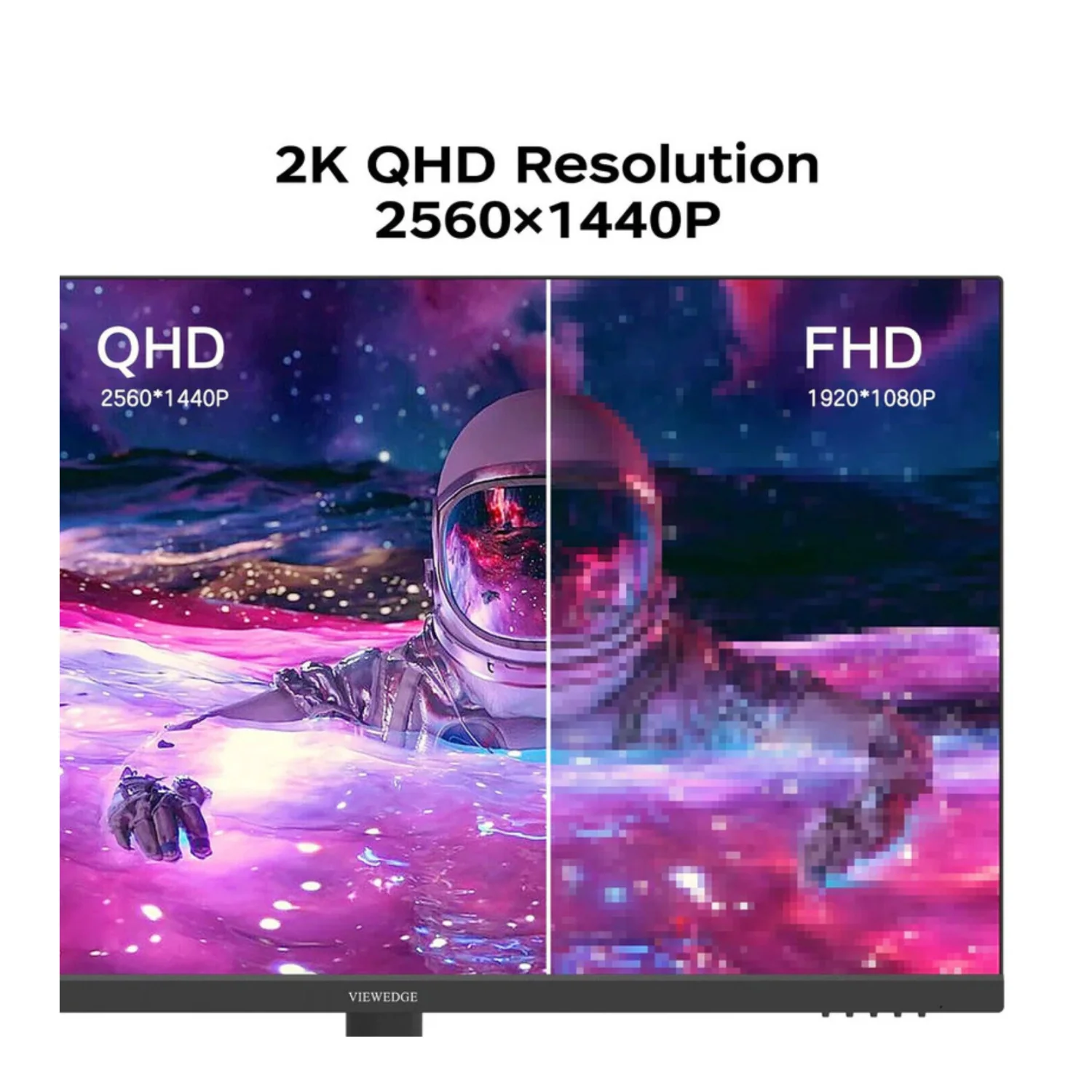 Viewedge Q27X Monitor 27-Inch 2K QHD IPS Display 1ms Adaptive Sync (Black) - Image 5