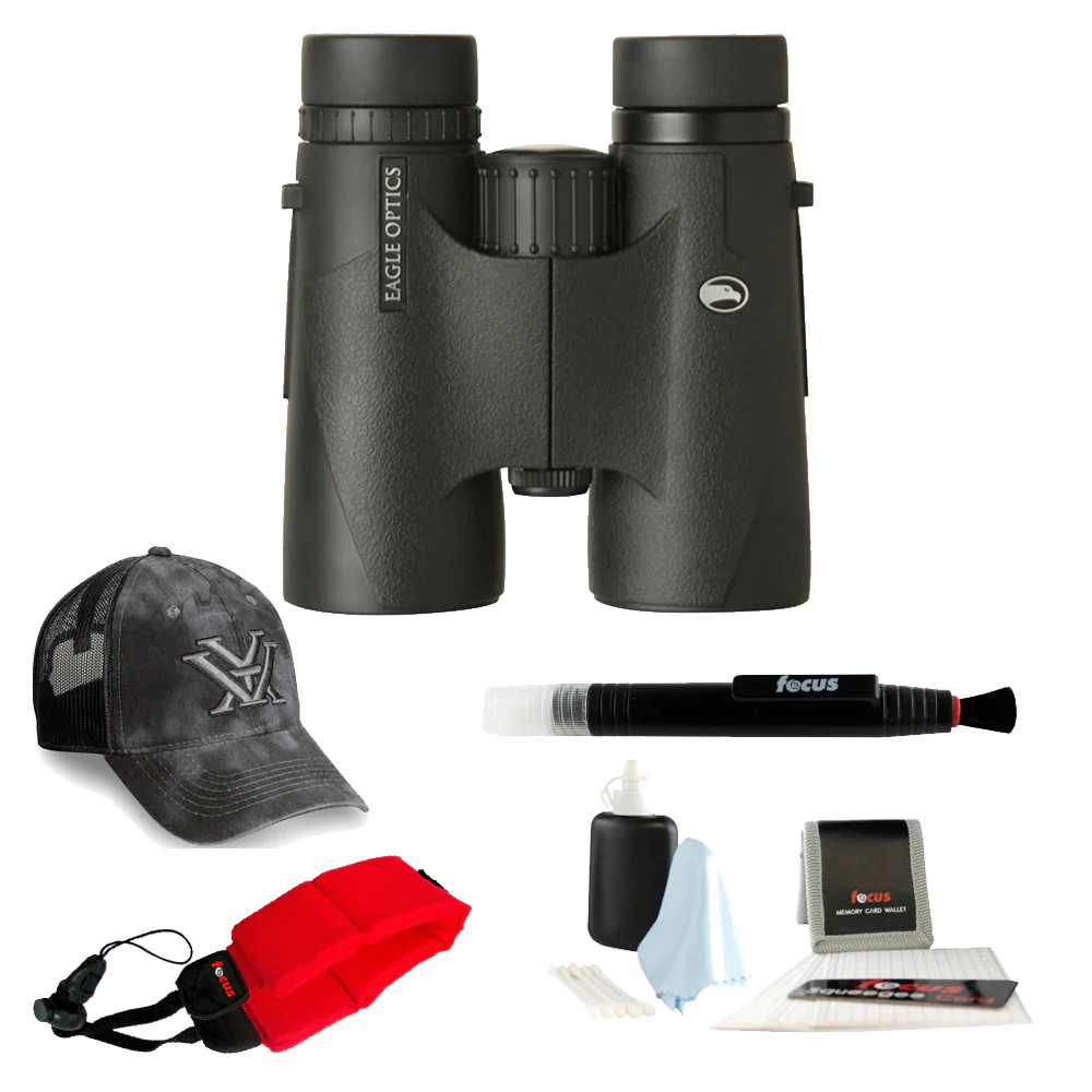 Eagle Denali 10x42 Roof Prism Binocular + Free Hat + Float Strap + Accessory Kit - Image 2