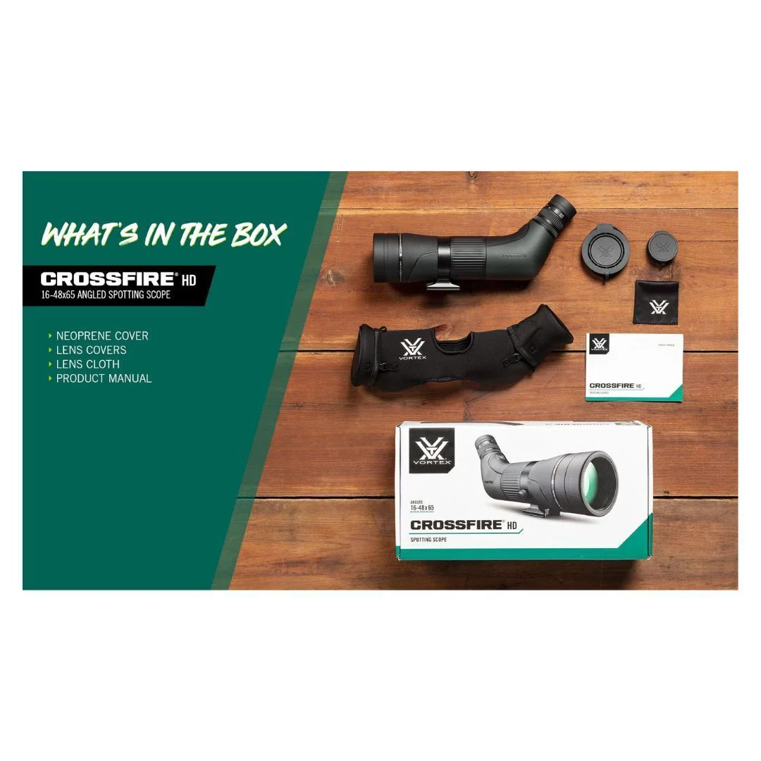 Vortex Crossfire HD Angled Spotting Scope with 16-48x Magnification, 65mm Objective Lens Diameter - Image 7