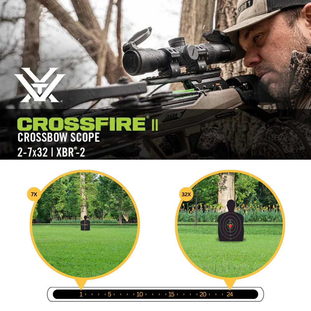 Vortex Crossfire II 2-7x32 Crossbow Scope with Vortex Bantam HD 6.5 x 32 Youth Binocular Bundle - Image 3