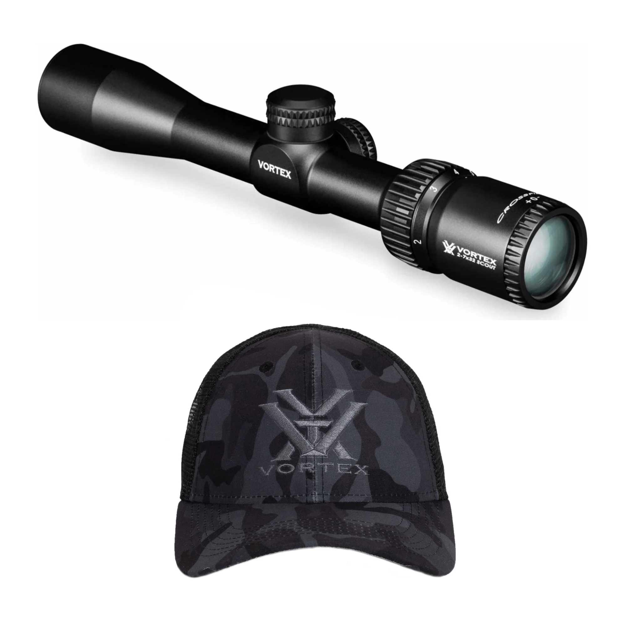 Vortex Scout Crossfire II 2-7x32 Riflescope (V-Plex Reticle) with Vortex Cap