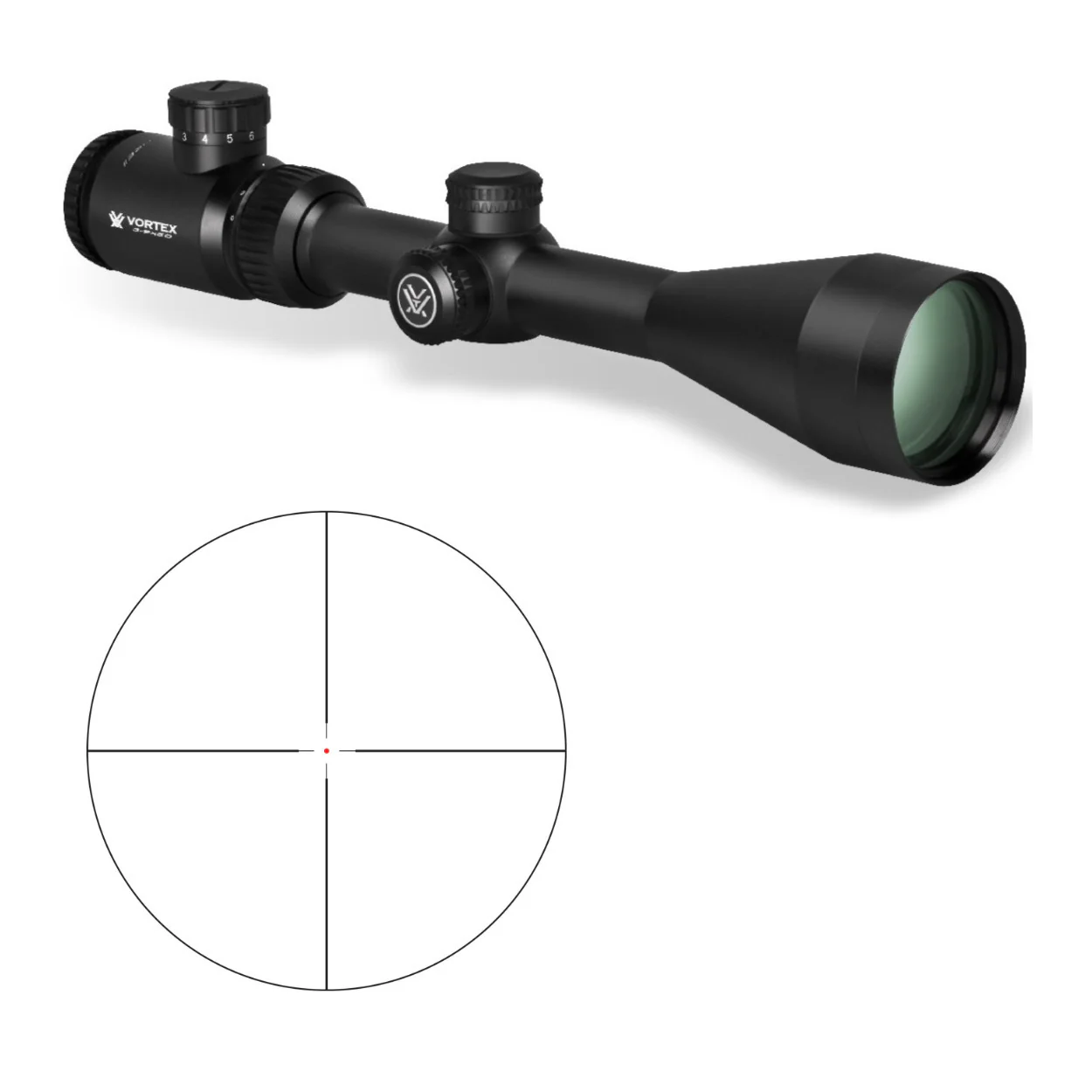 Vortex Crossfire II 3-9x50 Riflescope (V-Brite MOA Reticle) with Cover and Hat - Image 2