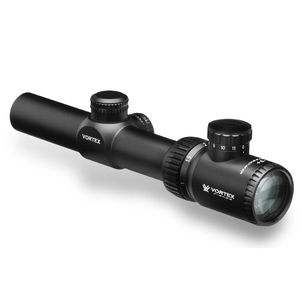 Vortex Crossfire II 1-4x24 Riflescope (V-Brite MOA Reticle) with Hunting Cap - Image 2