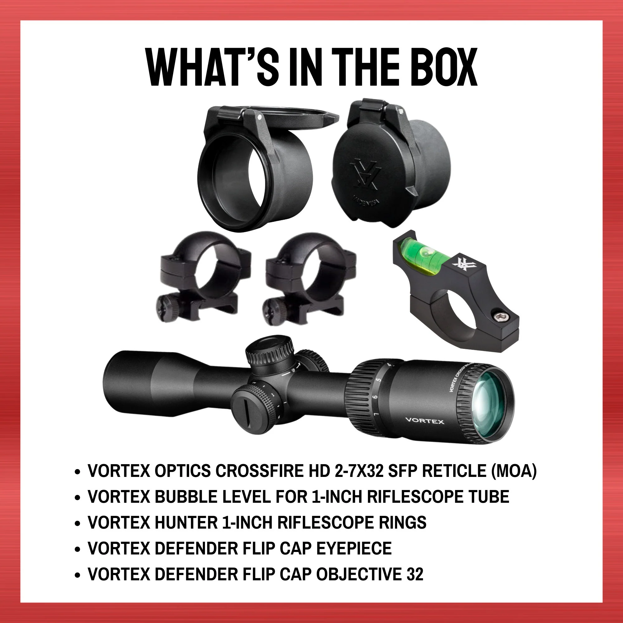 Vortex Optics Crossfire HD 2-7x32 SFP Illuminated Dead-Hold 2A BDC MOA Bundle - Image 8