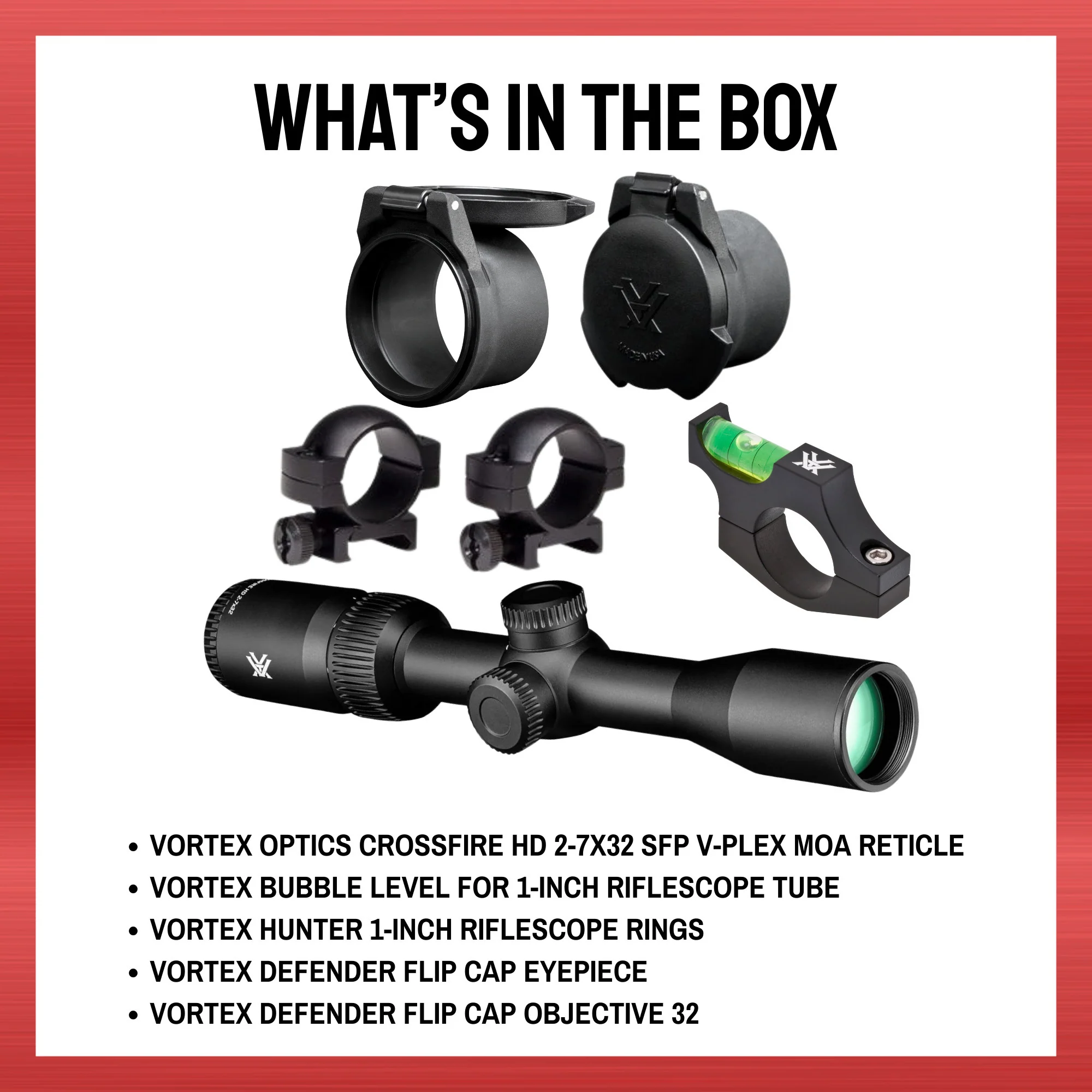 Vortex Optics Crossfire HD 2-7x32 SFP V-Plex MOA Reticle Bundle - Image 8