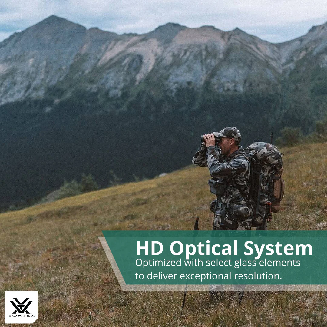 Vortex Diamondback HD 15x56 Binoculars with Basic Smartphone Adapter and Black Camo Hat Bundle - Image 3