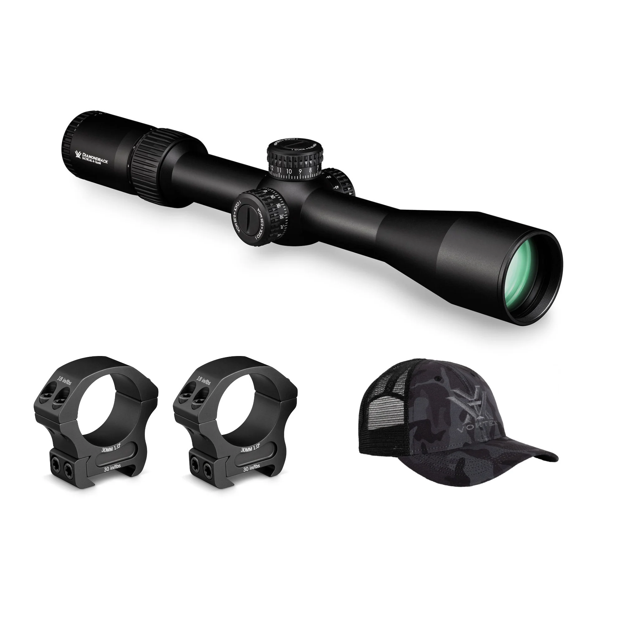 Vortex 4-16x44 Diamondback Riflescope (EBR-2C MRAD Reticle) Accessory Bundle