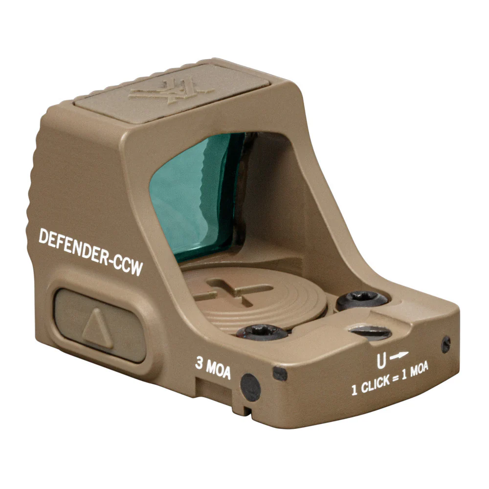 Vortex Defender - CCW 3 MOA Micro Red Dot with 10 Brightness Settings (Tan) - Image 9