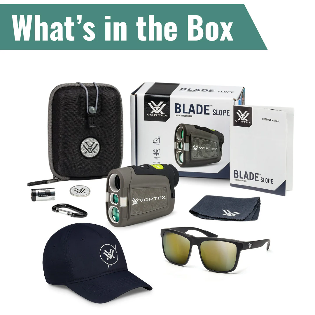 Vortex Blade Slope Golf Laser Rangefinder, Banshee UV Polarized Sunglasses & Cap - Image 7