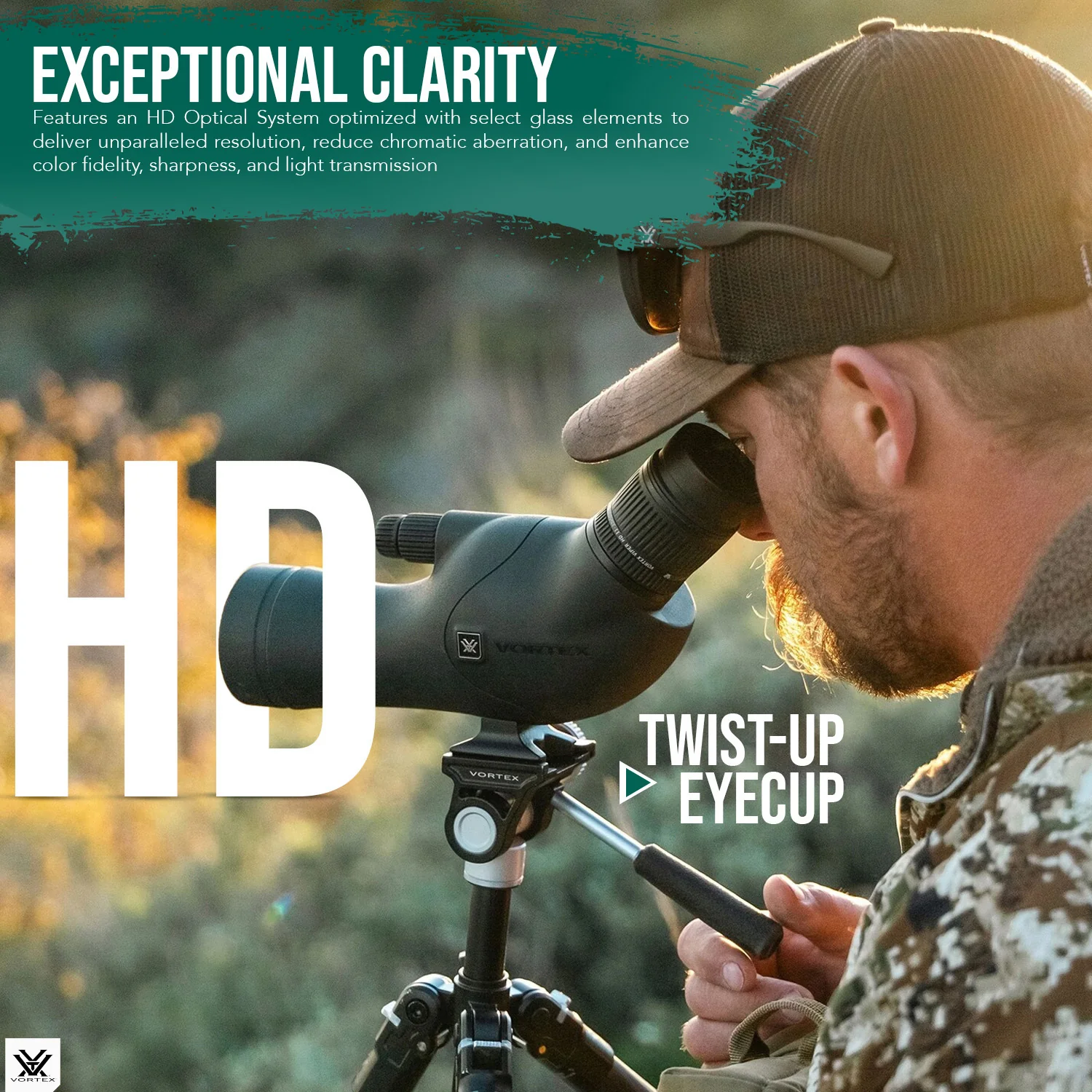 Vortex Viper HD 11 to 33 x 50mm Angled Spotting Scope with Lightweight Design with Tripod Bundle - Image 3