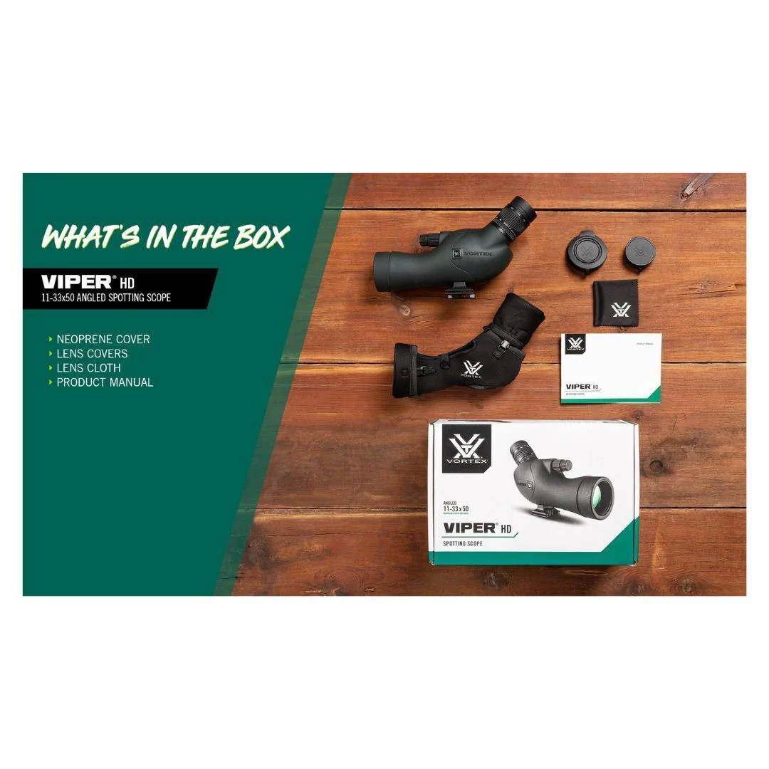 Vortex Viper HD 11-33x50 Angled Spotting Scope with Lightweight Design and XR Plus Lens Coatings - Image 5