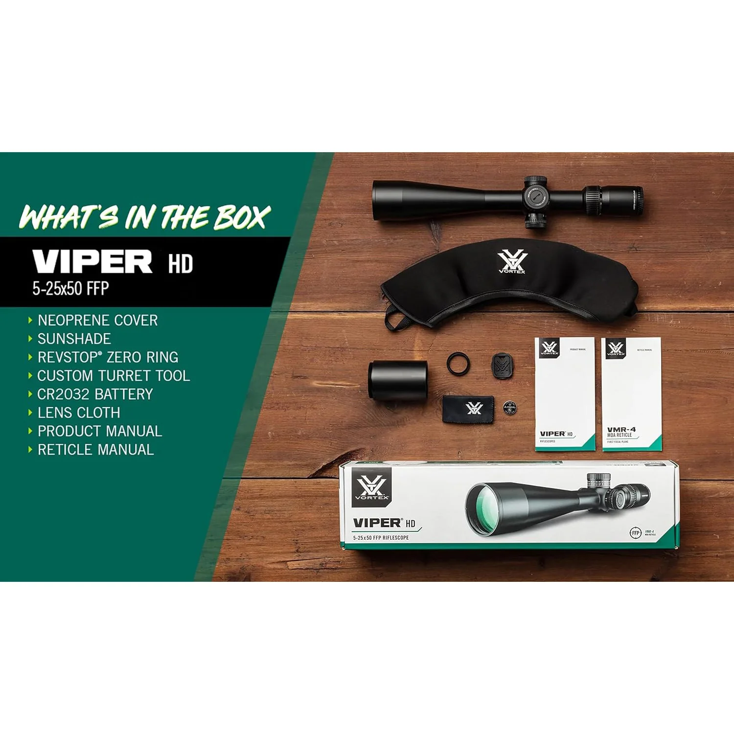 Vortex Viper HD 5-25x50 Riflescope (FFP VMR-4 MOA Reticle) with 30mm Main Tube - Image 4