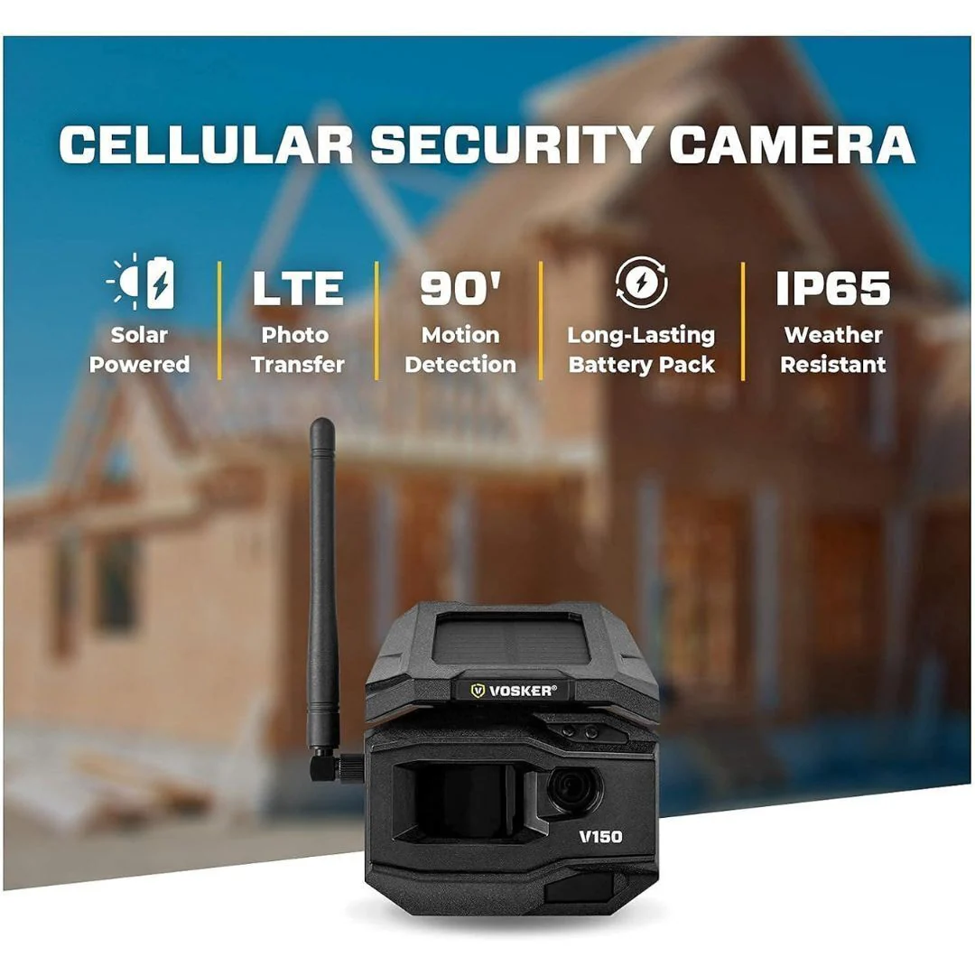 Vosker V150 Solar-Powered LTE Cellular Motion Activated Home Security Outdoor Camera (Black) - Image 3