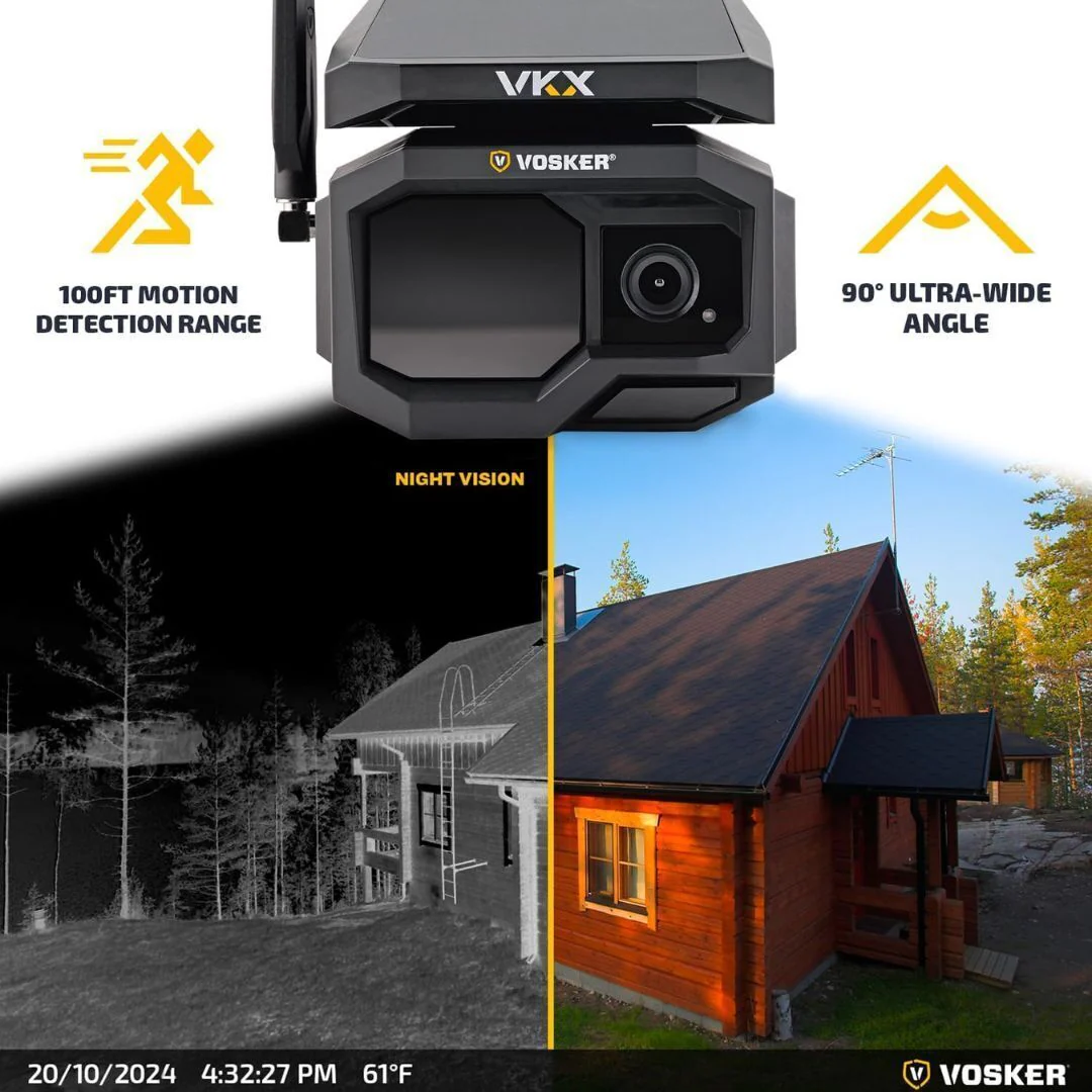Vosker VKX Solar Powered LTE Mobile Security Camera with 4G-LTE Connectivity and Night Vision - Image 3