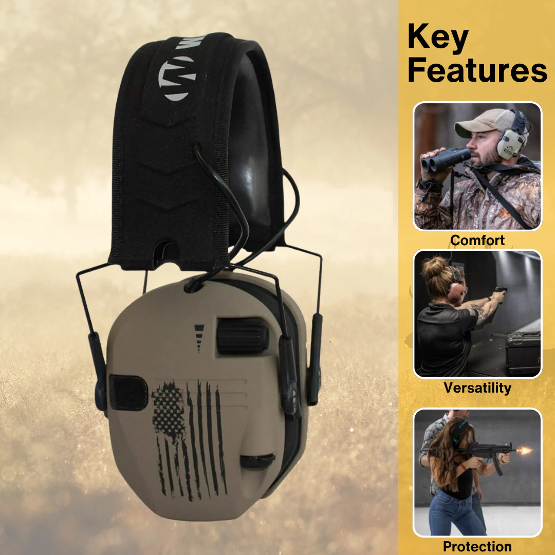 Walker's Razor Walkie Talkie Bundle with Ear Muff (US Flag-FDE) and Accessories - Image 3