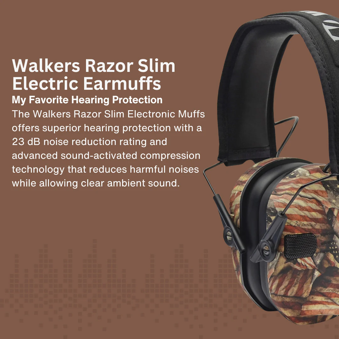 Walkers Razor Walkie Talkie Bundle with Ear Muff (American Flag) and Accessories - Image 4