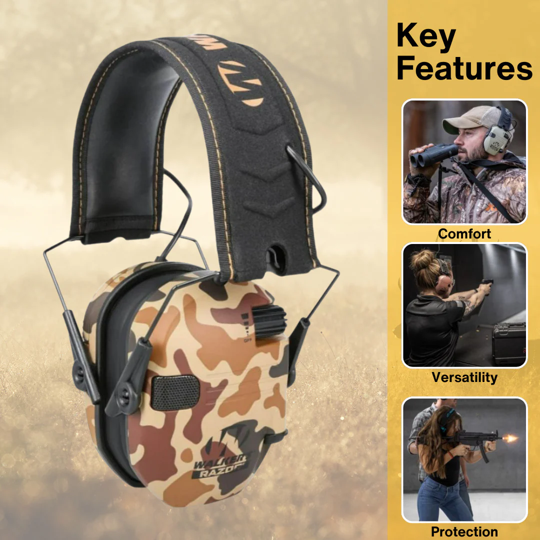 Walker's Razor Walkie Talkie Bundle with Ear Muff (Duck Camo) and Accessories - Image 2