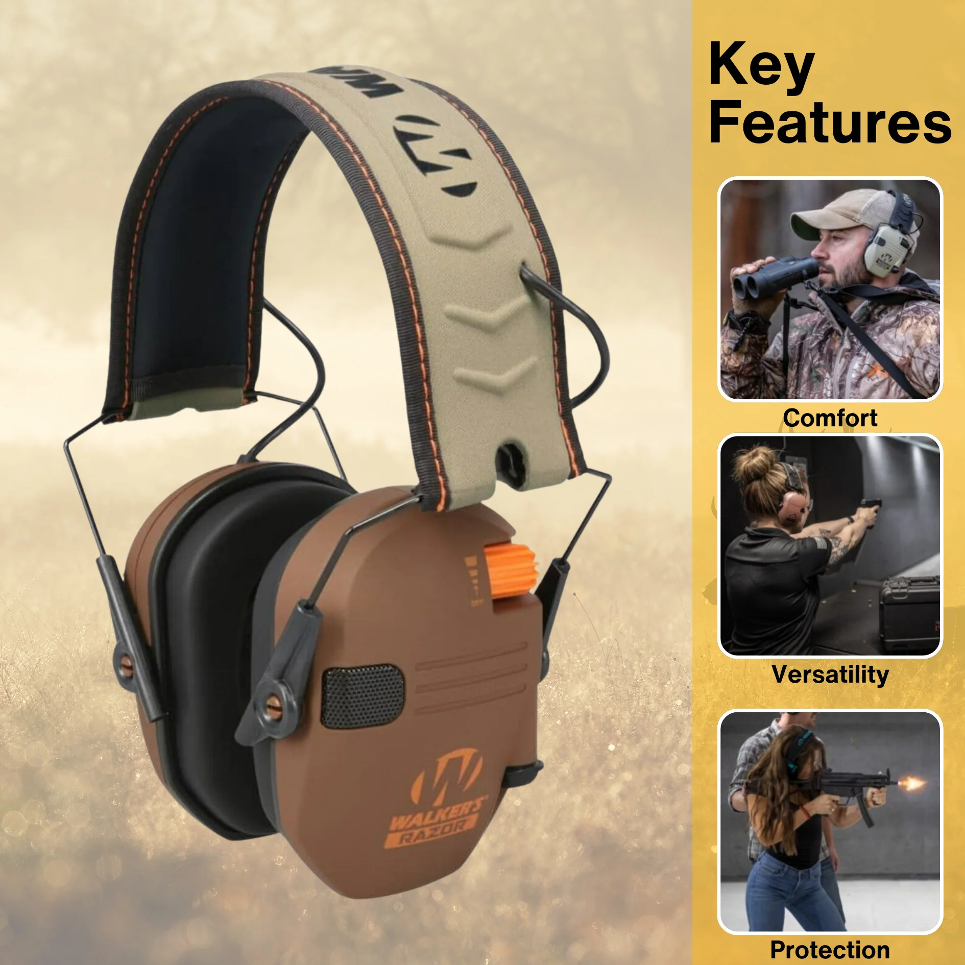 Walkers Razor Walkie Talkie Bundle with Ear Muff (Wetlands LTD) and Accessories - Image 2