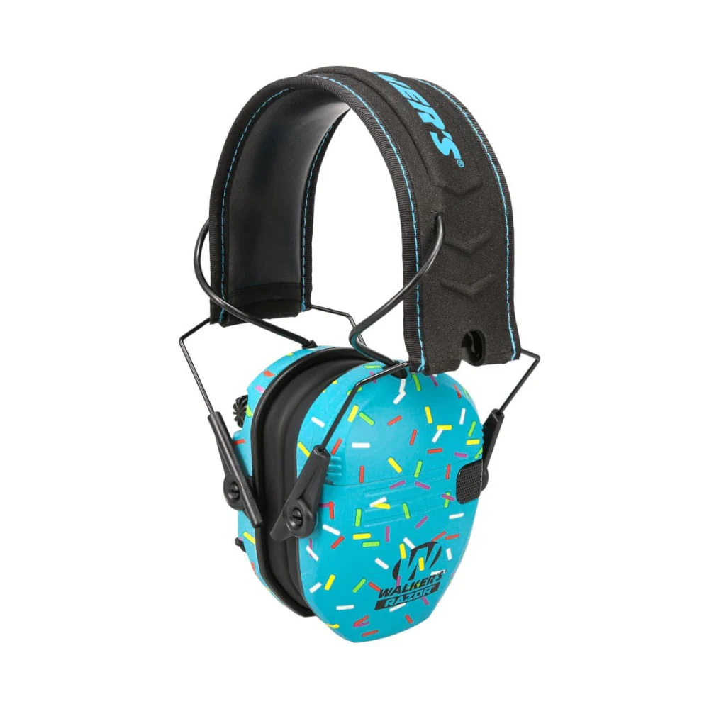 Walker’s Razor Slim Electronic Ear Muffs (Blue Sprinkles) - Image 5