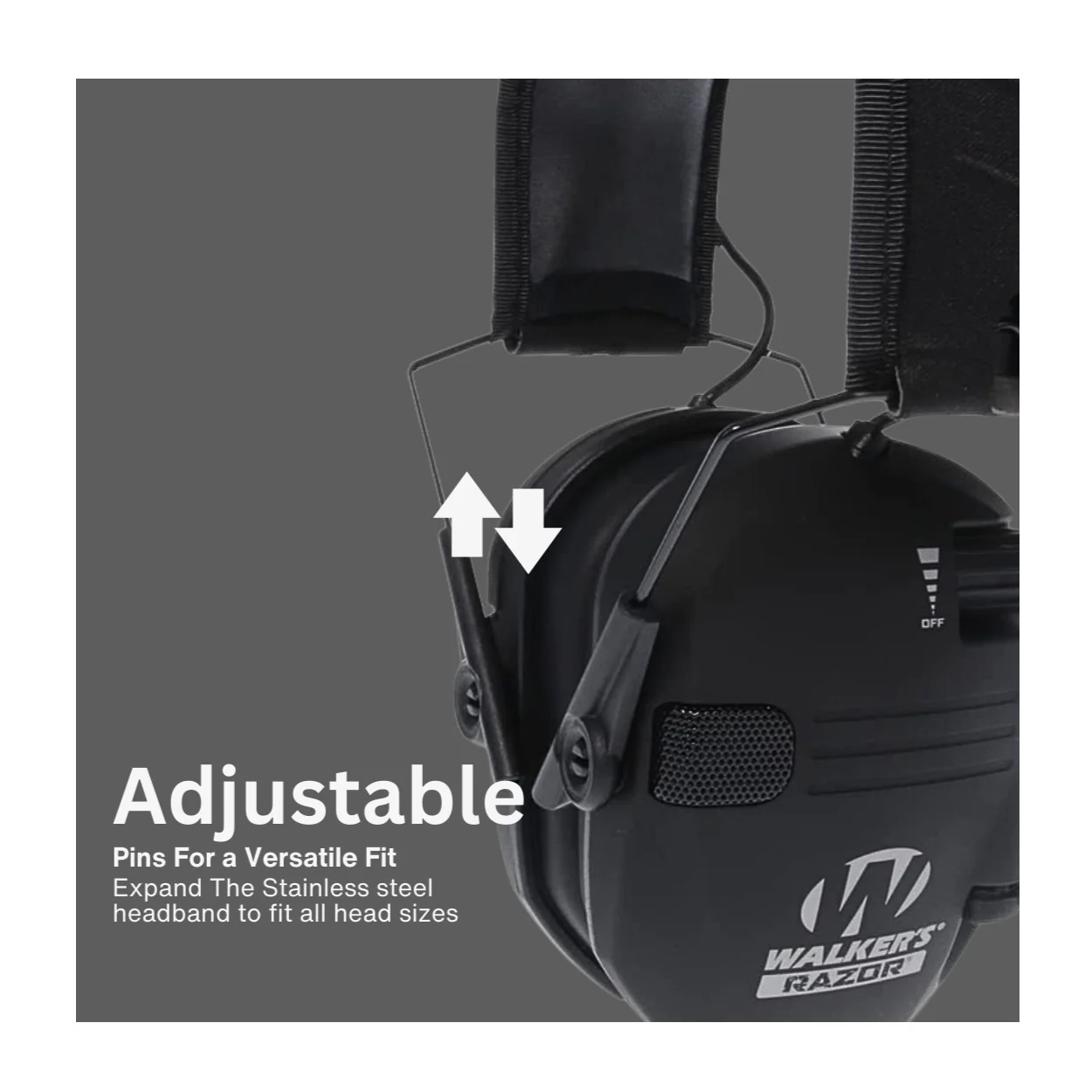 Walker's Razor Slim Electronic Earmuffs (Black) with Attachment Bundle - Image 3