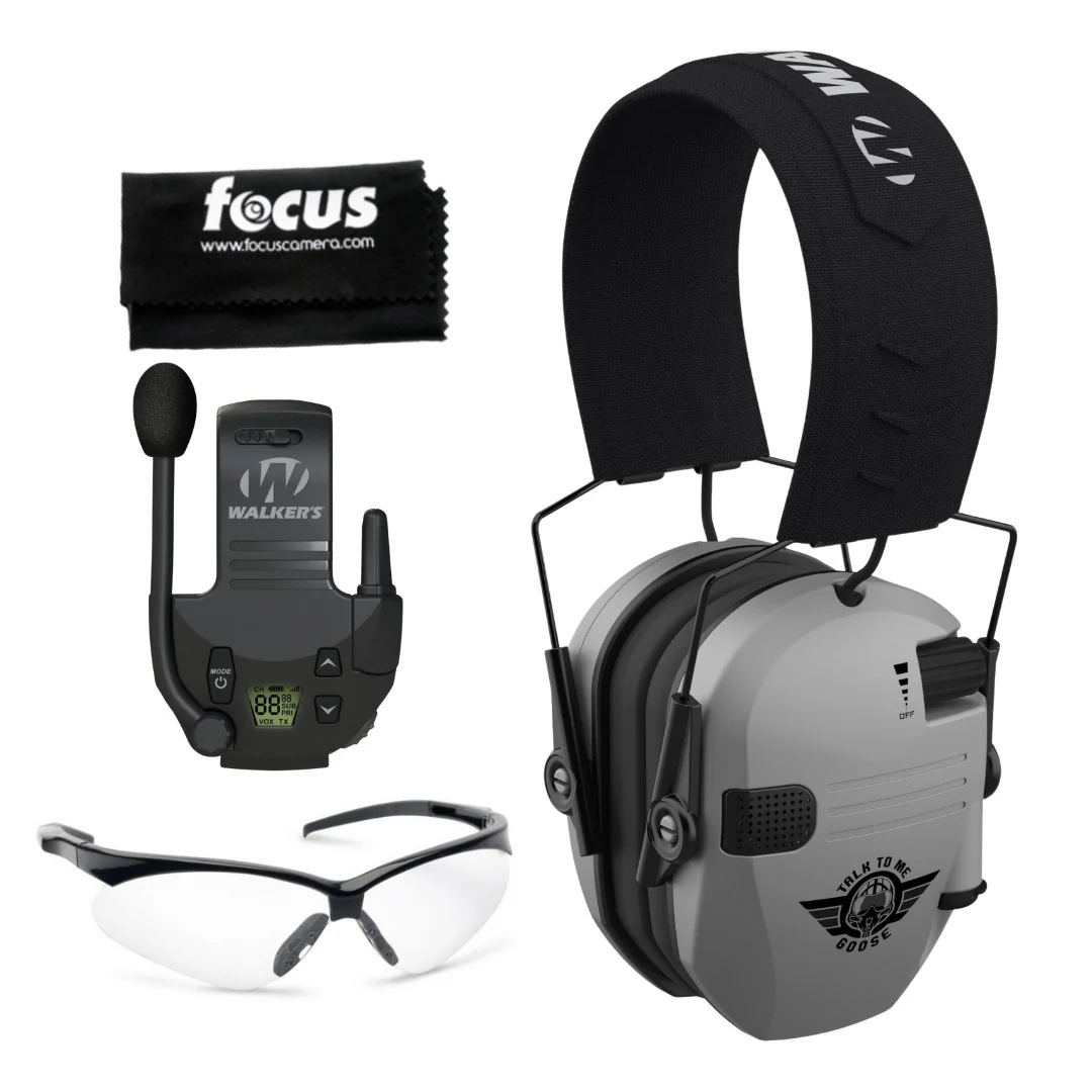 Walker's Razor Walkie Talkie Bundle with Ear Muffs and Accessories