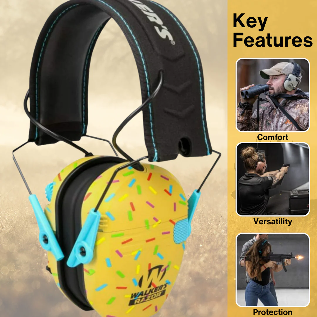 Walker's Razor Slim Electronic Muff (Gold, 2-Pack) Bundle with Accessories - Image 2