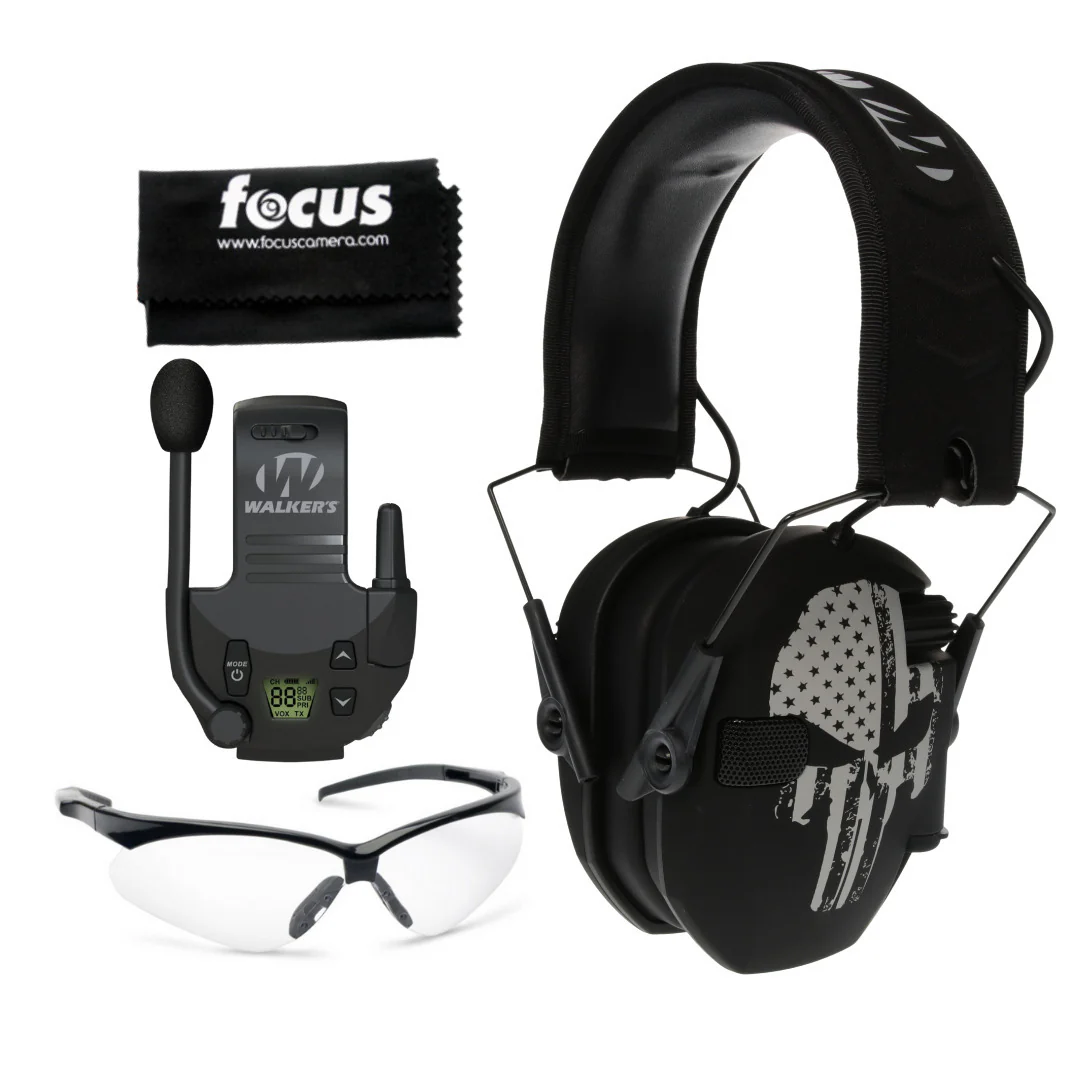 Walkers Razor Walkie Talkie Bundle with Ear Muffs and Accessories