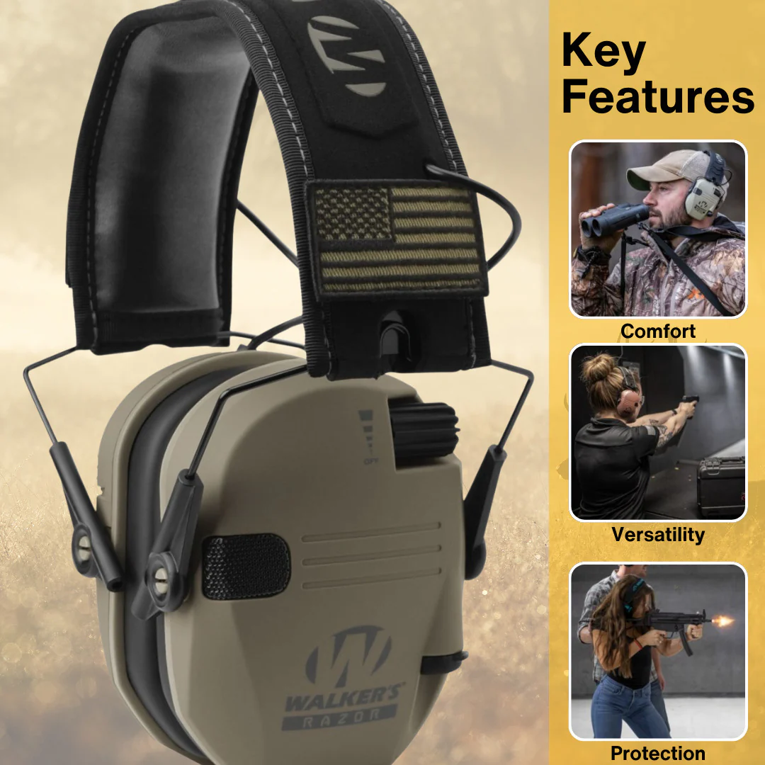 Walker's Razor Slim Electronic Muff (FDE, 2-Pack) Bundle with Accessories - Image 2