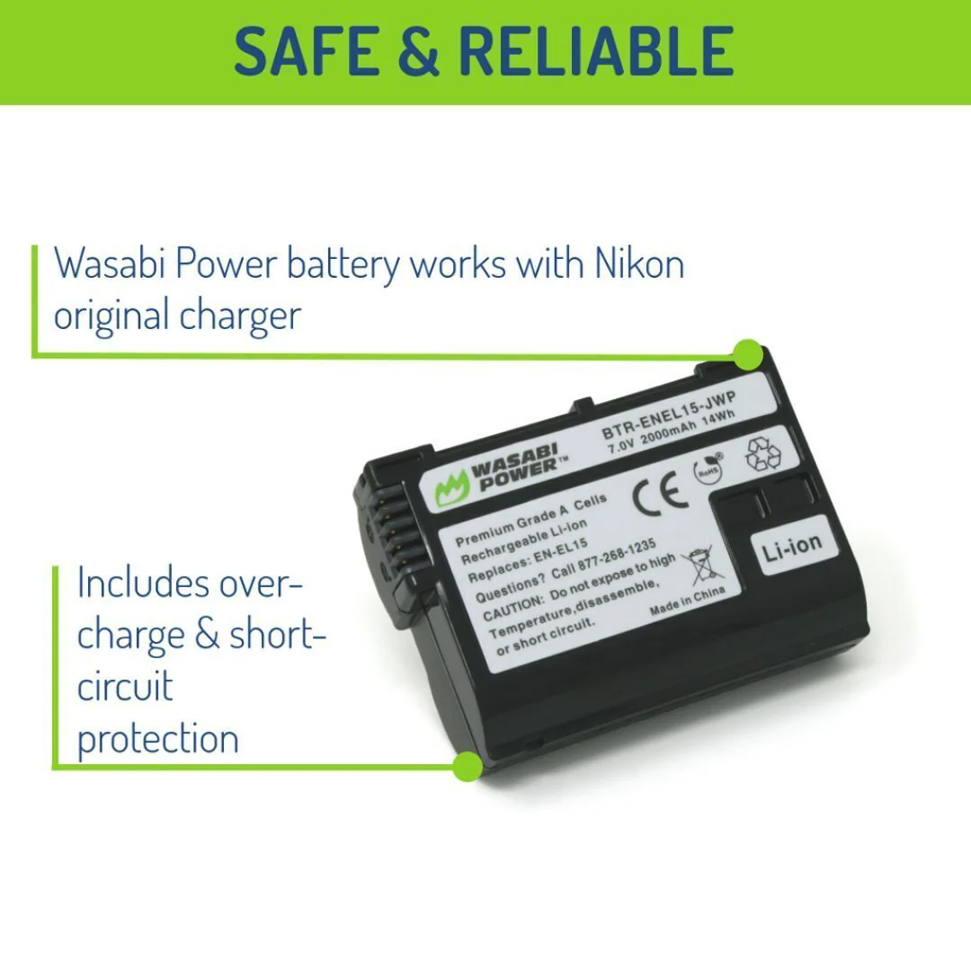 Wasabi Power EN-EL15 Lithium-Ion Replacement Battery with Grade-A Cells - Image 3