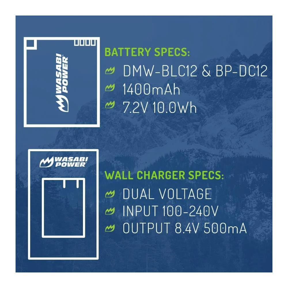 Wasabi Power Fully Decoded Leica BP-DC12 Battery (2-Pack) and Wall Charger - Image 6