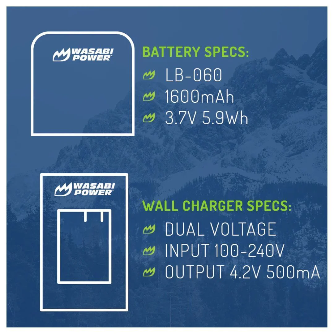 Wasabi Power Battery (2-Pack) and Charger for Kodak LB-060 with Overcharge Protection (Black) - Image 5