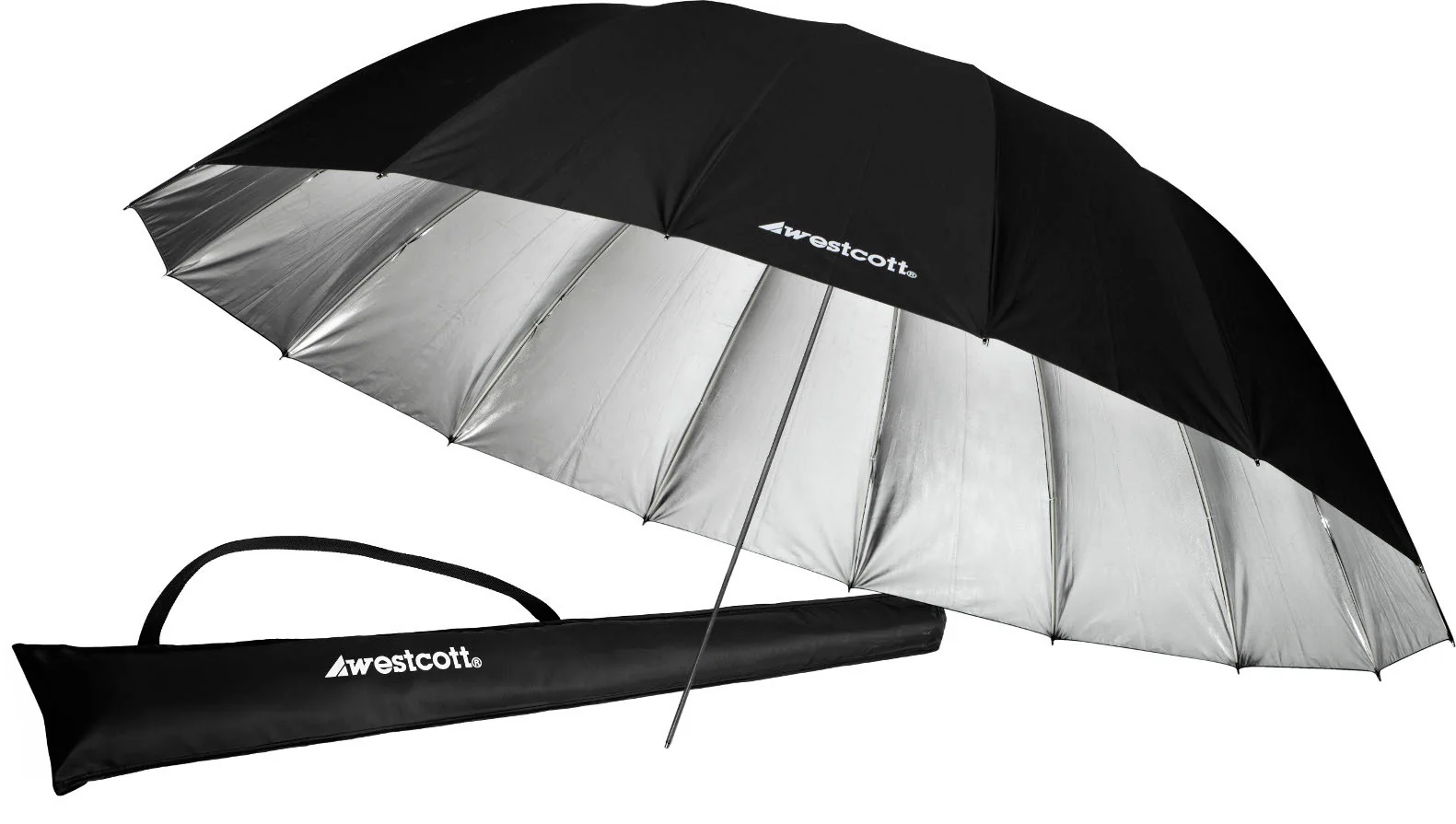 Westcott Silver Bounce Parabolic Standard Umbrella (7') - Image 3