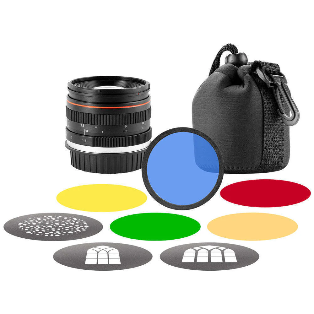 Westcott 50mm F/1.4 Lens Kit for Optical Spot with Wide-Angle Coverage and Photoshoot Accessories
