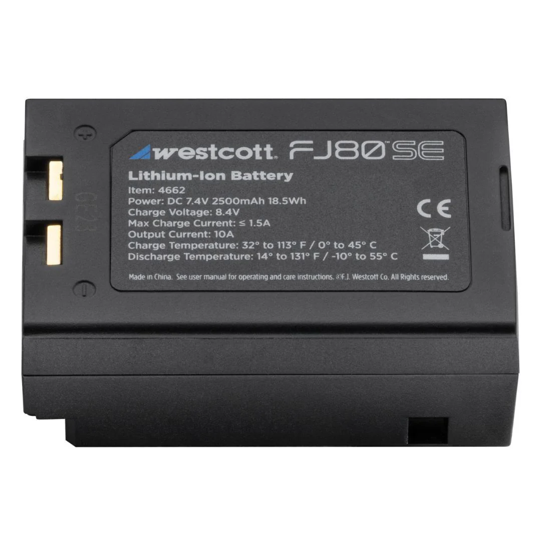 Westcott FJ80-SE DC 7.4V 2500mAh 18.5Wh Compact Removable Lithium-Ion Battery - Image 6