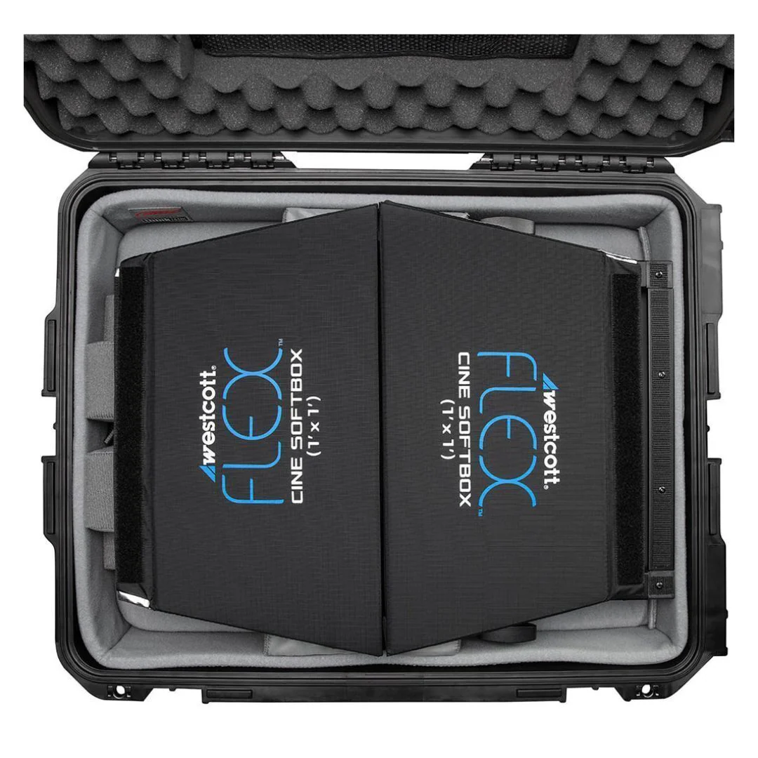 Westcott 1 x 1-Feet Flex Cine Bi-Color LED 2-Light Travel Kit with Mini V-Mount Batteries - Image 3